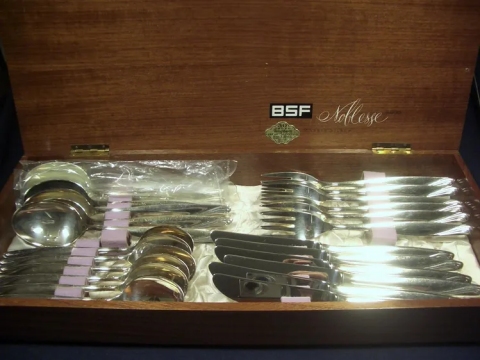 BSF Noblesse 800er massiv- Silber im Holzkasten 24 Teile 6 Personen