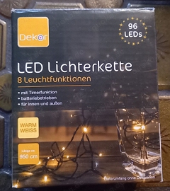 LED Lichterkette mit 96 LEDs (warmweiß)