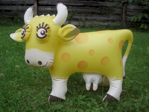 Süße, lustige aufblasbare Deko- Kuh vmtl. 70er/ 80er Jahre super rar!