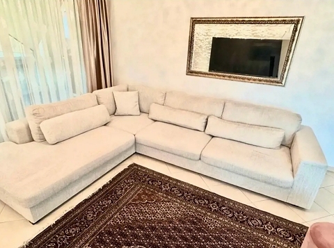 Hochwertiges Ecksofa in Artico Sand - neuwertig!