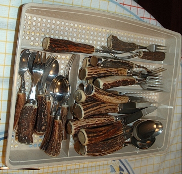 Steakbesteck, Hirschhorn, neu!