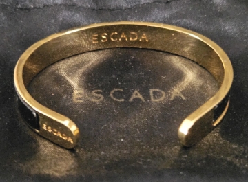 Neuwertig! Original ESCADA Armreif Cuff Torque mit poliertem Gold Finish TOP!
