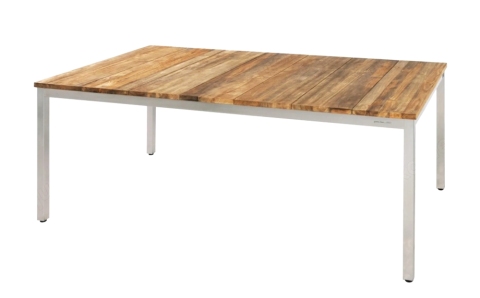 Zebra Naxos Teakholz- (Garten-) Tisch mit Edelstahlrahmen, 180x100cm, neuwertig