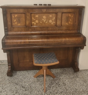 Antikes Klavier Crane & Sons 19. Jahrhundert verziert mit Blumen