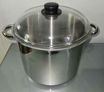 Riesiger Suppentopf Edelstahl Topf mit Glas Deckel für alle Herdarten 20,-! TOP Zustand!