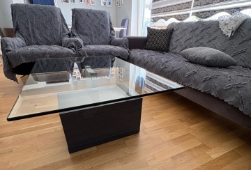 Couchtisch mit Glasplatte - TOP Zustand
