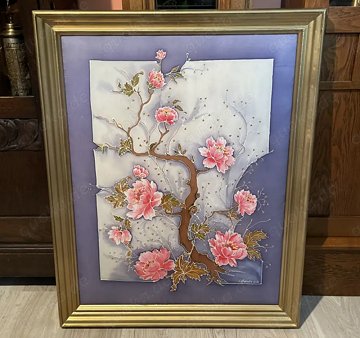 Seidenmalerei Blumenmuster Handarbeit