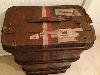 Reisekoffer, alt, massiv, echt Leder, dunkelbraun