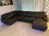 Leder Sofa Couch mit Schlaffunktion