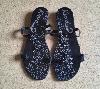 Sommer - Sandalen für Damen - Gr. 41 - schwarz - silber
