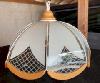 Lampe Glas Holz 3 X E 27