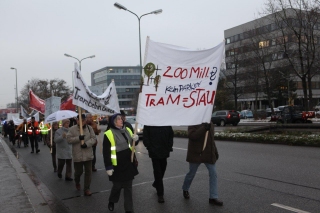 Protest gegen die geplante Tram Westtangente