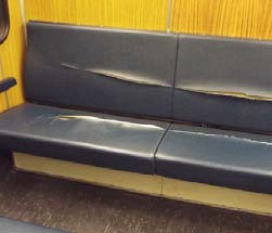 Vandalismus in öffentlichen verkehrsmitteln: 2015 ca. 1,5 Millionen Euro Schaden