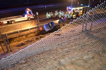 Pkw-Lenker kommt beim Abbiegen von der Fahrbahn ab und wird schwer verletzt