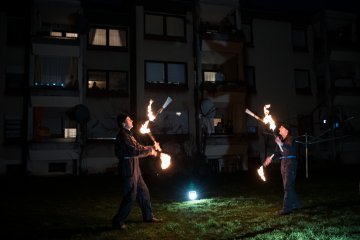 Feuriges Spektakel im Viertel