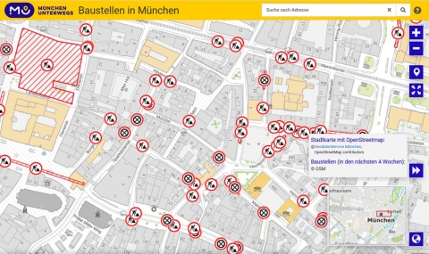 Neue Servicekarte Baustellen - Infos für den Straßenverkehr