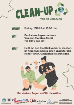 Laim putzt sich raus: Saubere Sache für unseren Stadtteil - Clean Up! Laim putzt sich raus: Saubere Sache für unseren Stadtteil - Clean Up!